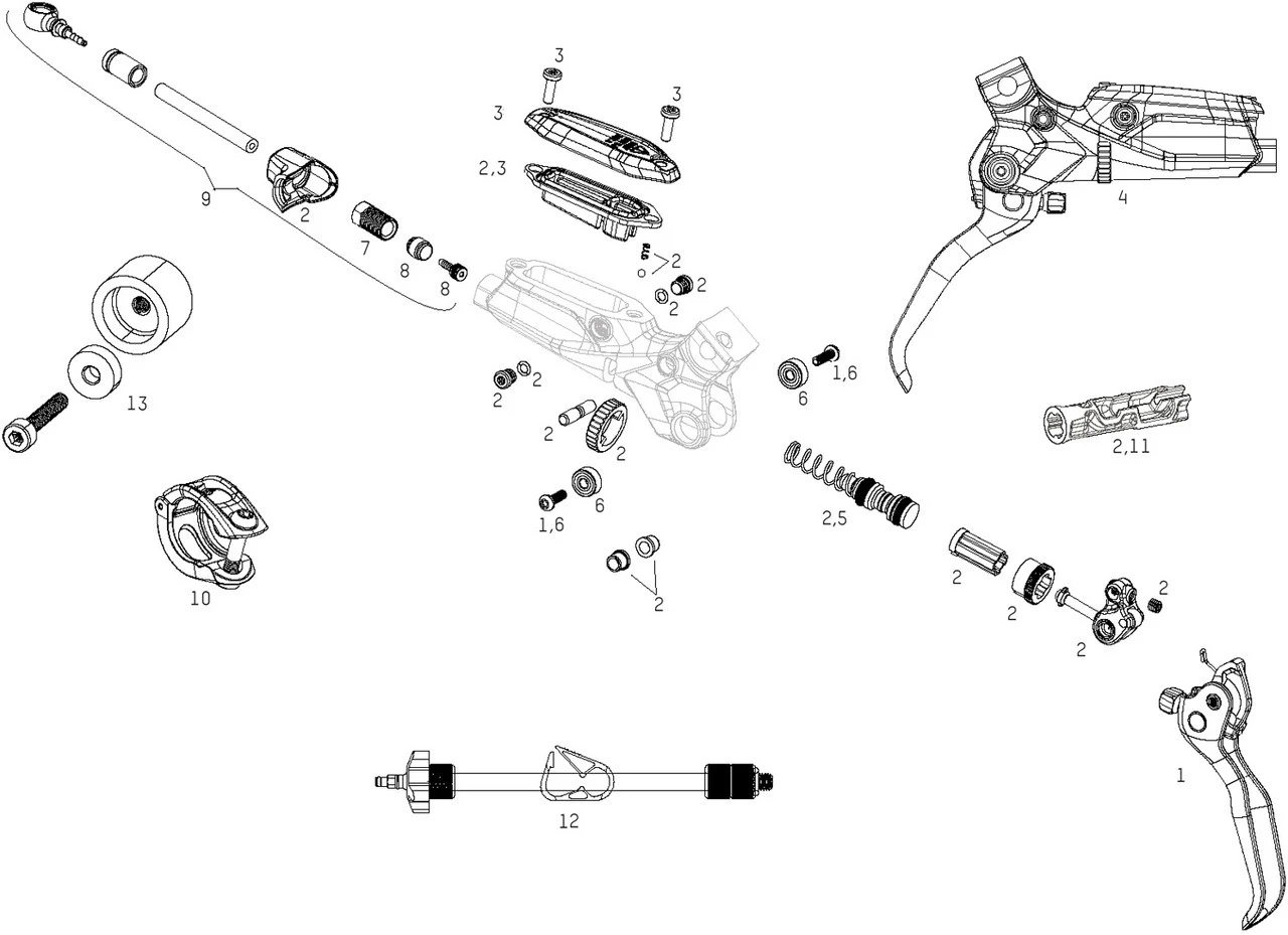 SRAM Ersatzteile G2 Ultimate (A1) Bremshebel (2020) 1 SRAM Ersatzteile G2 Ultimate (A1) Bremshebel (2020)
