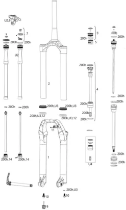 ROCKSHOX Ersatzteile Pike RCT3/RCT/RC (B1-B2 / 2018-2019)